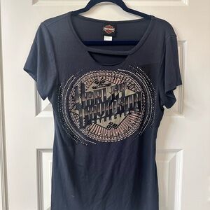Harley-Davidson Dark Gray Studded Women's Tee